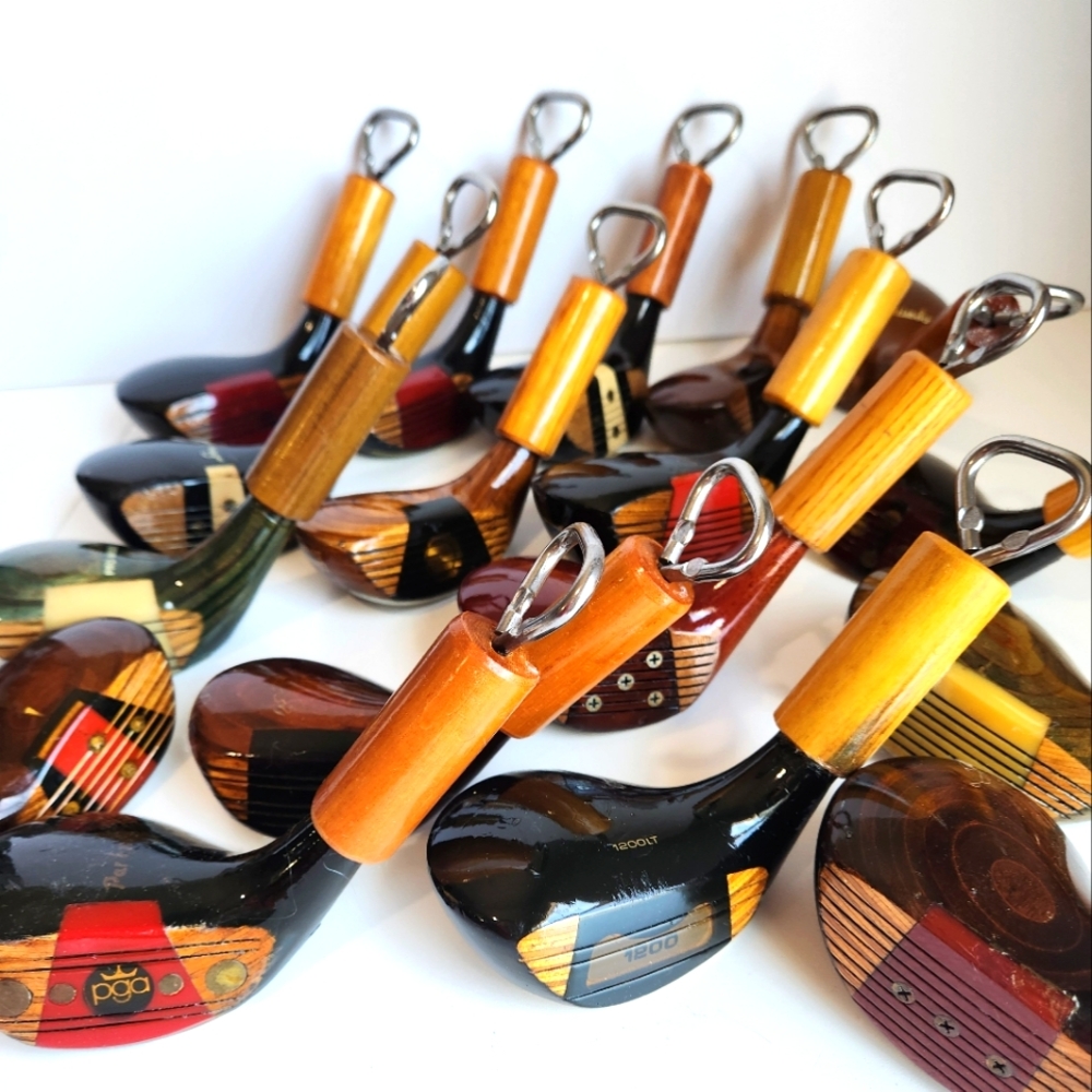 VINTAGE Golf club Bottle Opener wood club Beer Opener Bar Accesory Man Cave